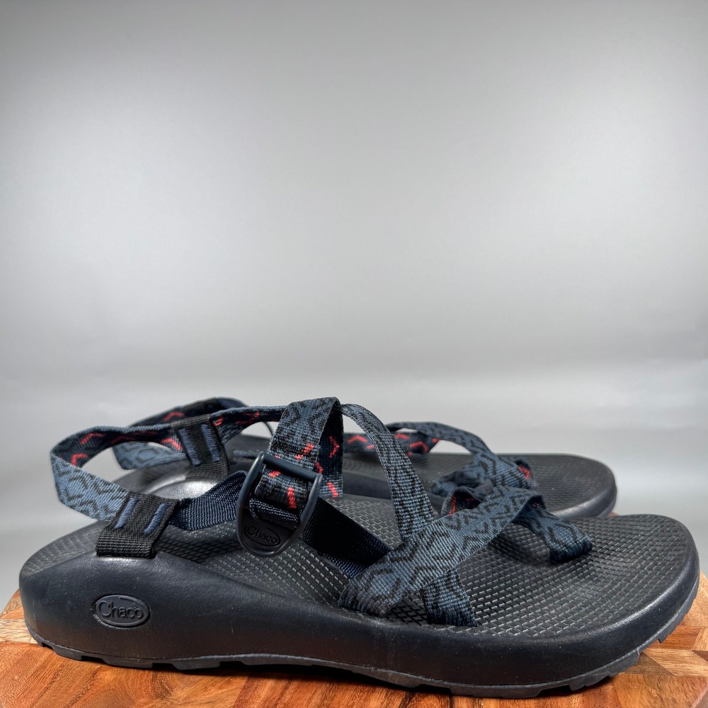 Chaco Z2 Classic Mens Size 13 Sport Sandals Blue Black Geometric Toe Loop Hiking
